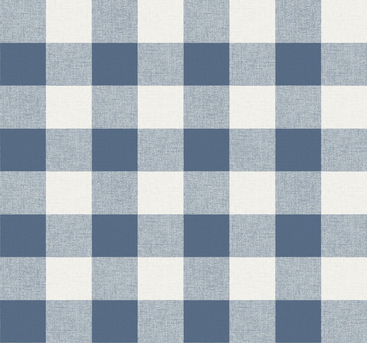 Seabrook Designs Beach House Picnic Plaid Plaid Coastal Blue Matte Sidewall - MB31902