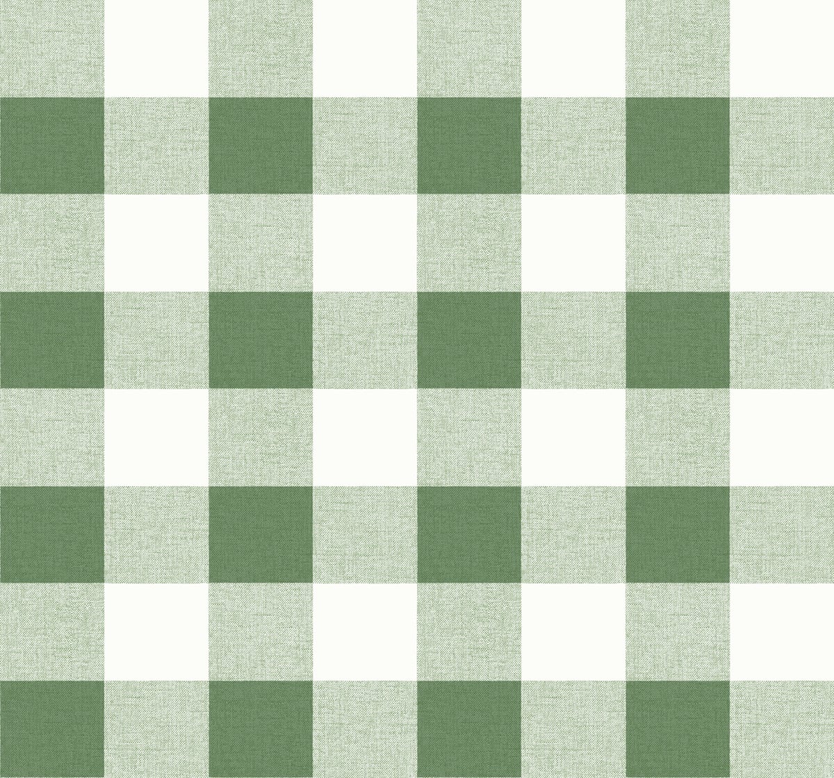 Seabrook Designs Beach House Picnic Plaid Plaid Coastal Green Matte Sidewall - MB31904