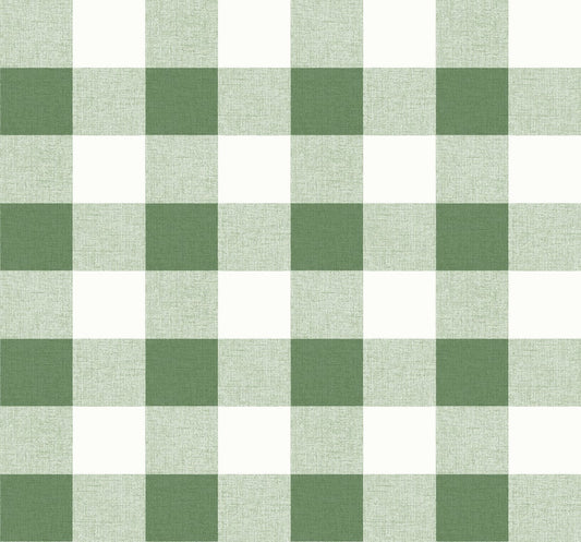 Seabrook Designs Beach House Picnic Plaid Plaid Coastal Green Matte Sidewall - MB31904