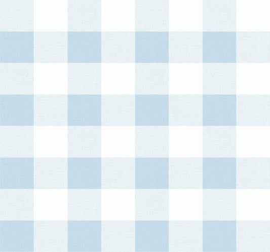 Seabrook Designs Beach House Picnic Plaid Plaid Coastal Blue Matte Sidewall - MB31912