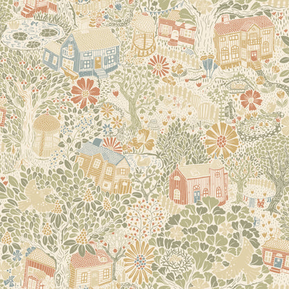 York Wallcoverings Mural Resource Library Bygga Bo Neutral Wallpaper Whimsical Novelty Beiges   - MB63001