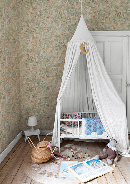 York Wallcoverings Mural Resource Library Bygga Bo Neutral Wallpaper Whimsical Novelty Beiges   - MB63001