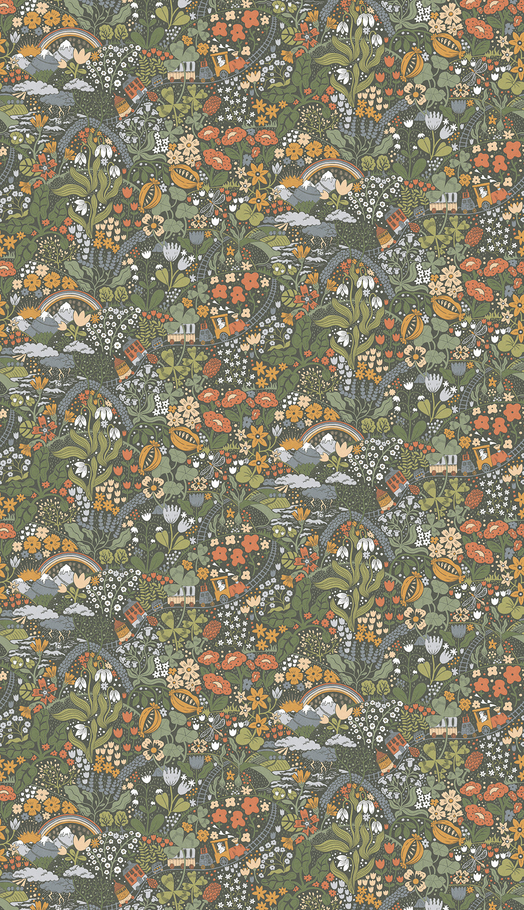 York Wallcoverings Missoni Home 5 Taget Dark Green Wall Mural Whimsical Botanical Blacks  Wallpaper - MBRD29037