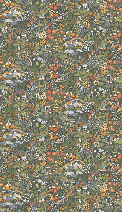 York Wallcoverings Missoni Home 5 Taget Dark Green Wall Mural Whimsical Botanical Blacks  Wallpaper - MBRD29037