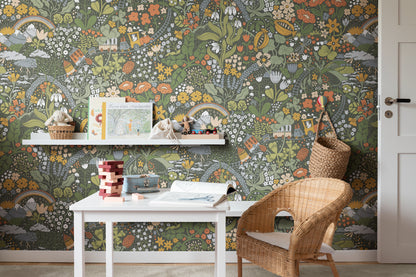York Wallcoverings Missoni Home 5 Taget Dark Green Wall Mural Whimsical Botanical Blacks  Wallpaper - MBRD29037