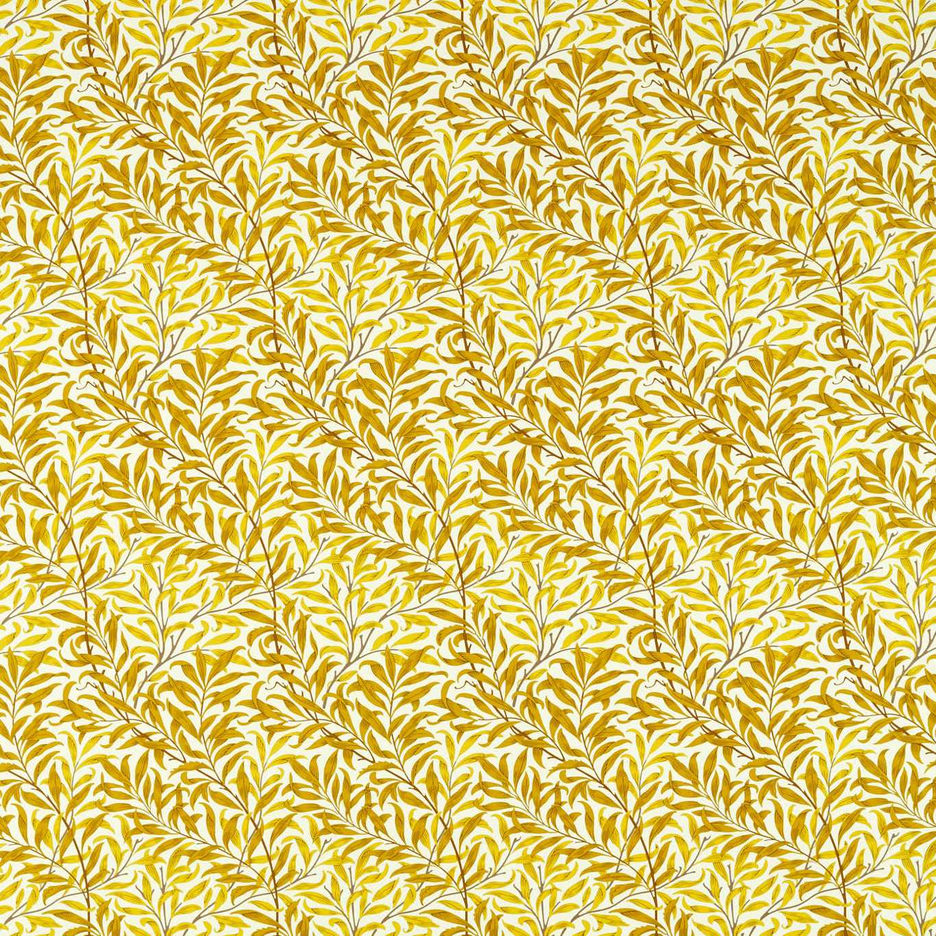 MORRIS & CO Willow Bough Fabric Leaves , Trees Summer Yellow   - MCOP226979