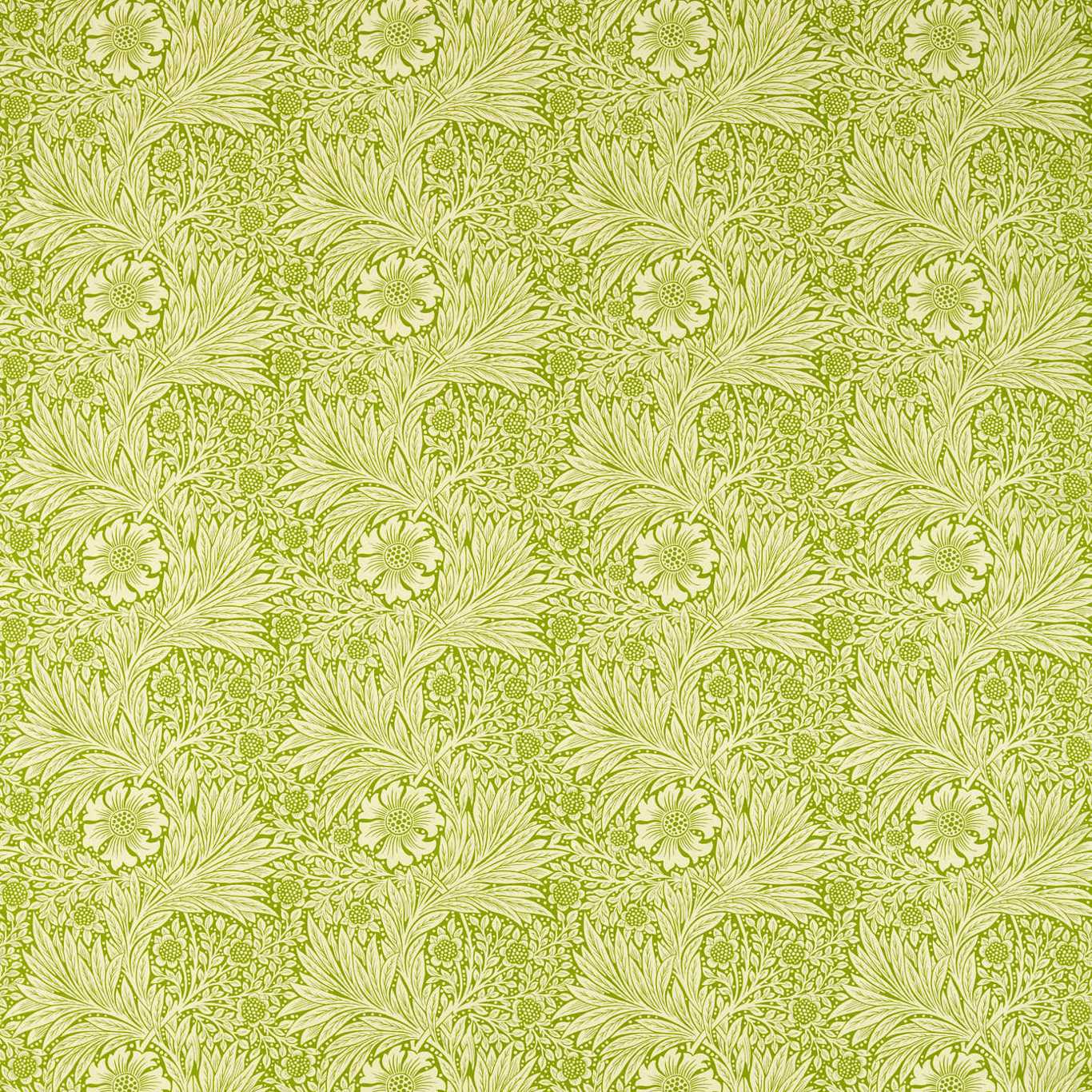 MORRIS & CO Marigold Fabric Contemporary, Floral Cream,Sap Green   - MCOP226982
