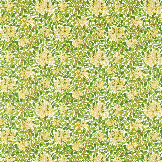 MORRIS & CO Honeysuckle Fabric Classic Floral Cream,Chocolate   - MCOP226984