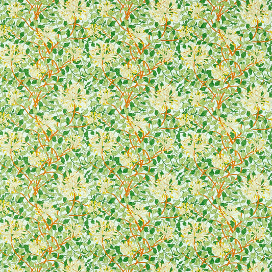 MORRIS & CO Honeysuckle Fabric Classic Floral Sky,Burnt Orange   - MCOP226985