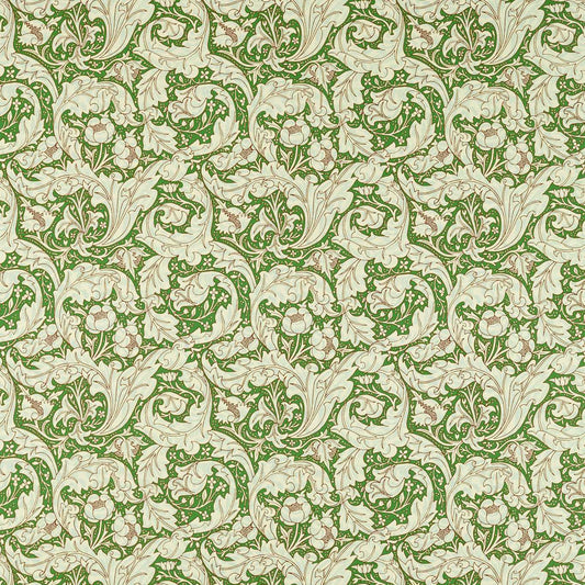 MORRIS & CO Bachelors Button Fabric Contemporary, Floral Leaf Green,Sky   - MCOP226986