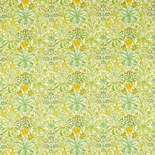 MORRIS & CO Woodland Weeds Fabric Classic Floral Sap Green   - MCOP226990