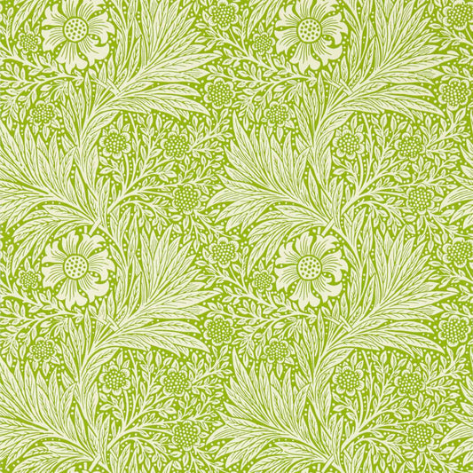 MORRIS & CO Marigold Wallpaper Contemporary, Floral Sap Green  Surflex-Printed Wallpaper - MCOW217090