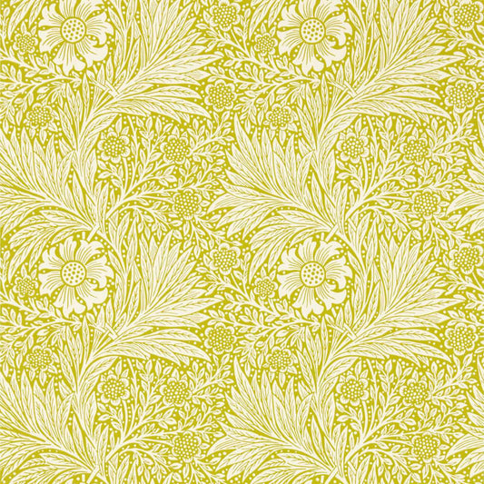 MORRIS & CO Marigold Wallpaper Contemporary, Floral Chartreuse  Surflex-Printed Wallpaper - MCOW217092