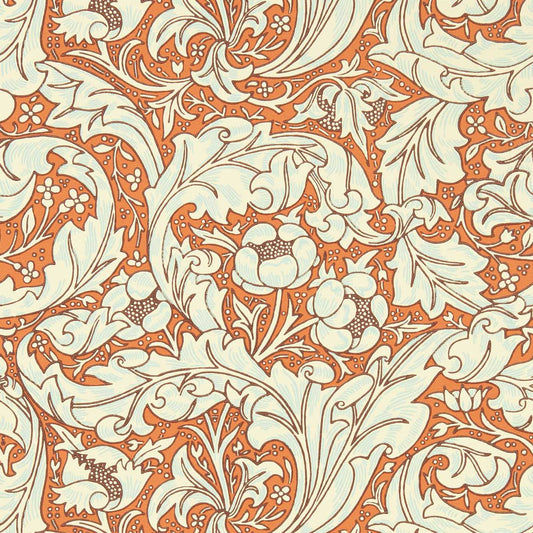 MORRIS & CO Bachelors Button Wallpaper Contemporary, Floral Burnt Orange,Sky  Surflex-Printed Wallpaper - MCOW217097