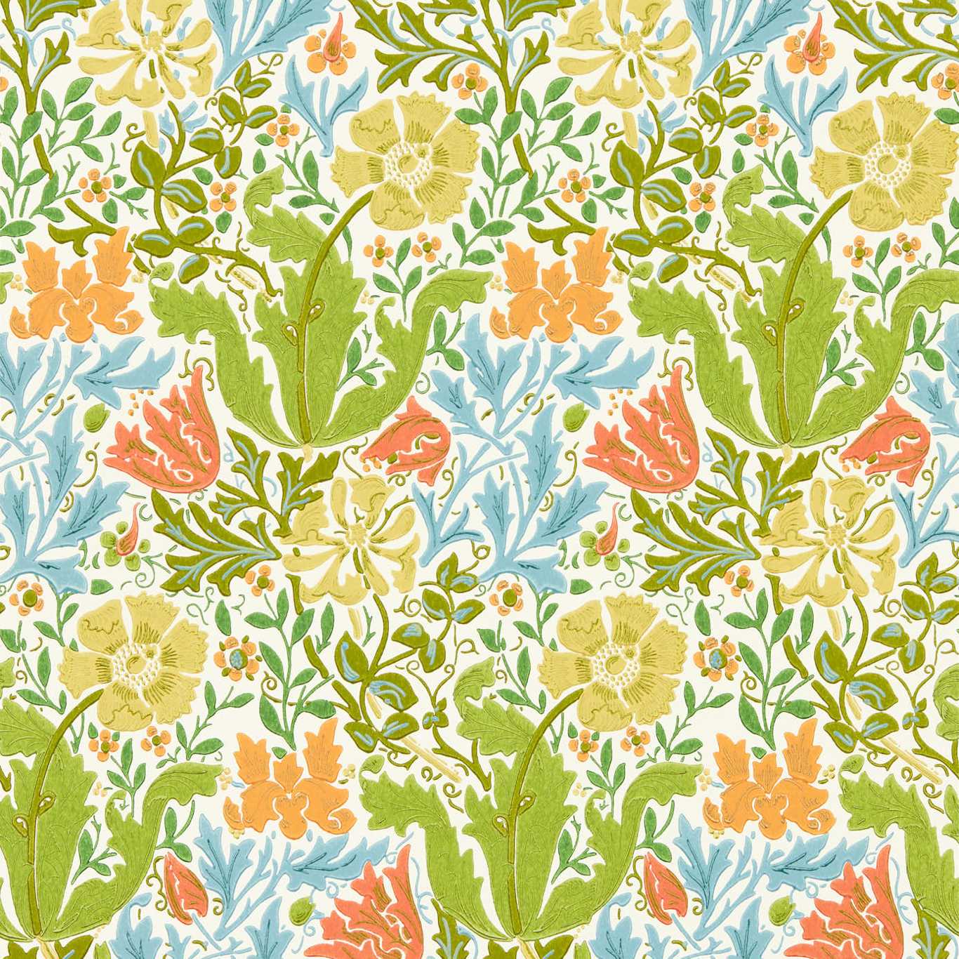 MORRIS & CO Compton Wallpaper Classic Floral Spring  Surface- Printed Wallpaper - MCOW217098