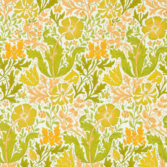 MORRIS & CO Compton Wallpaper Classic Floral Summer Yellow  Surface- Printed Wallpaper - MCOW217099