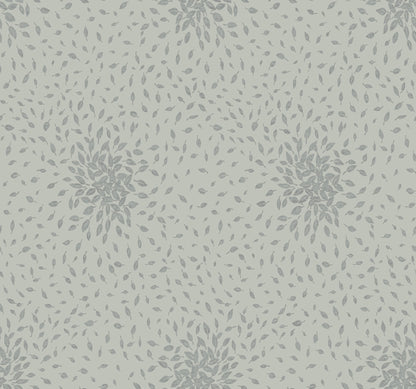 York Wallcoverings Antonina Vella Modern Metals Second Edition Petite Leaves Eucalyptus and Silver Wallpaper  Botanical Greens   - MD7104