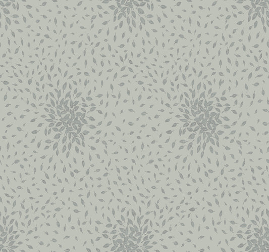 York Wallcoverings Antonina Vella Modern Metals Second Edition Petite Leaves Eucalyptus and Silver Wallpaper  Botanical Greens   - MD7104
