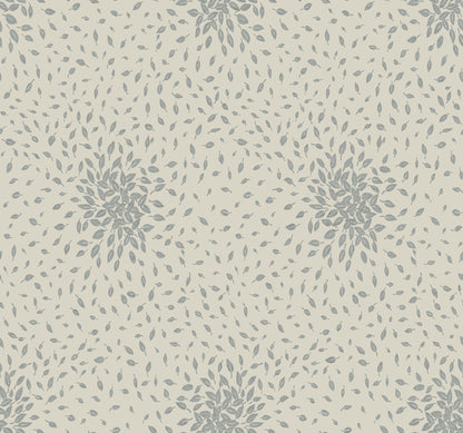 York Wallcoverings Antonina Vella Modern Metals Second Edition Petite Leaves Beige and Silver Wallpaper  Botanical Beiges   - MD7105