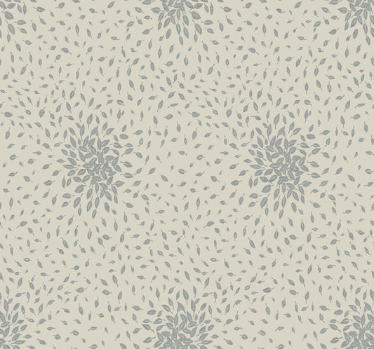 York Wallcoverings Antonina Vella Modern Metals Second Edition Petite Leaves Beige and Silver Wallpaper  Botanical Beiges   - MD7105