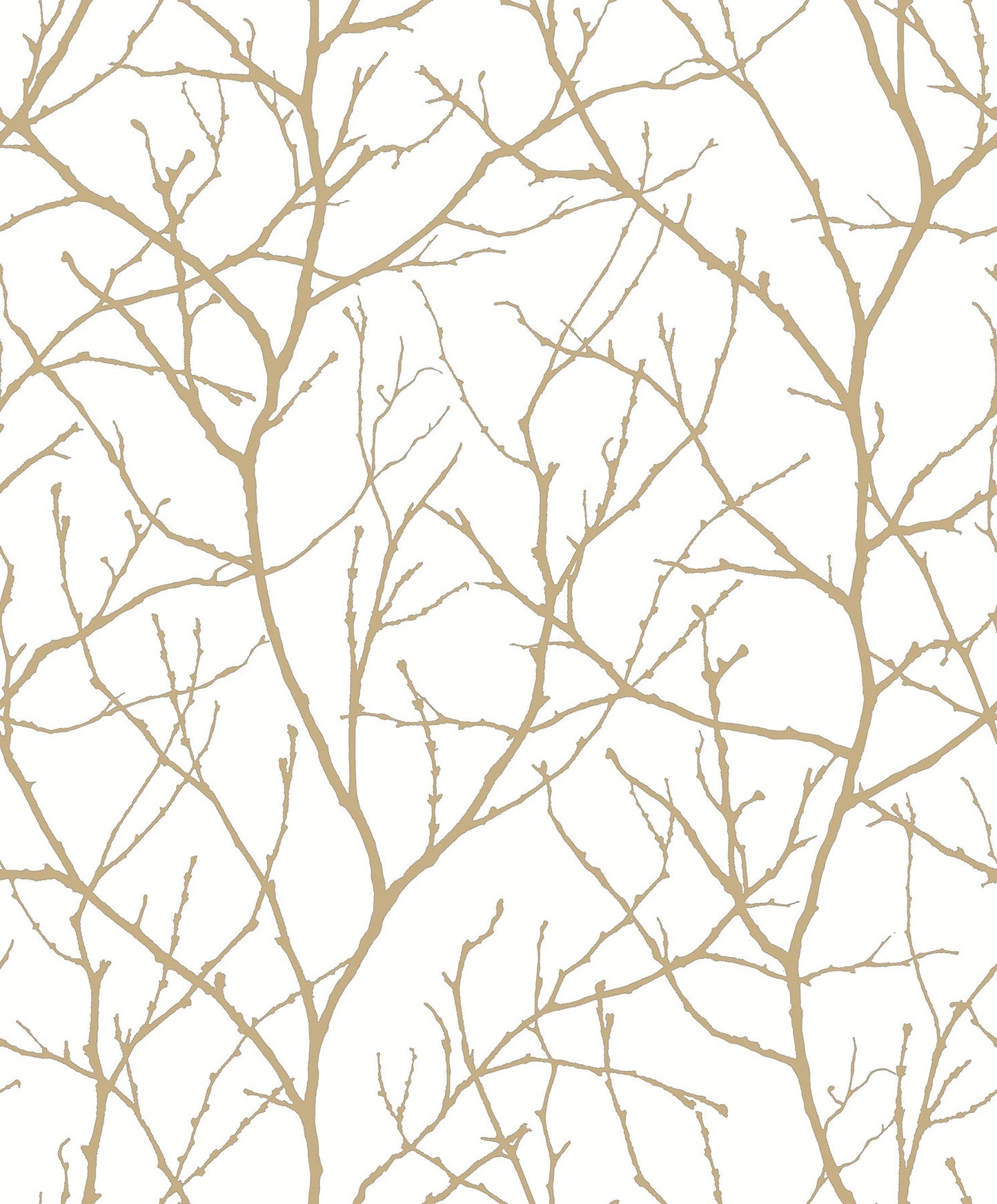 York Wallcoverings Antonina Vella Trees Silhouette White and Gold Wallpaper  Botanical Whites and Off-Whites   - MD7126