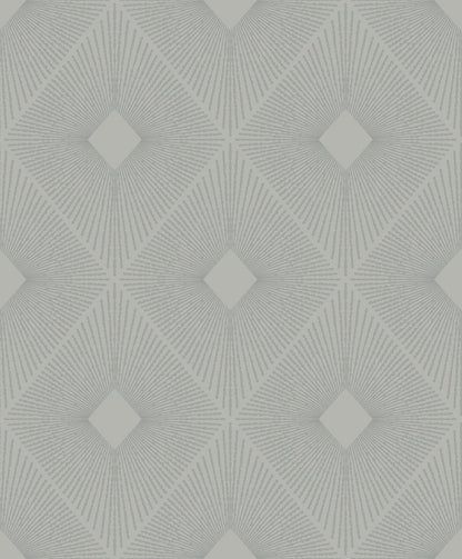 York Wallcoverings Antonina Vella Harlowe Light Grey and Silver Wallpaper  Geometrics Greys   - MD7132
