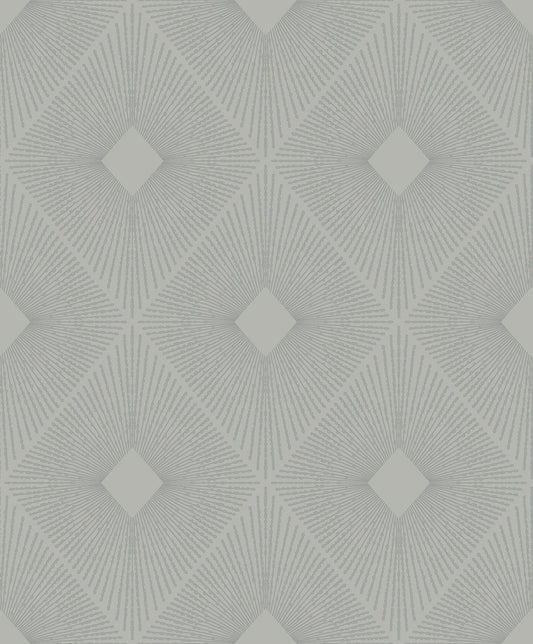 York Wallcoverings Antonina Vella Harlowe Light Grey and Silver Wallpaper  Geometrics Greys   - MD7132