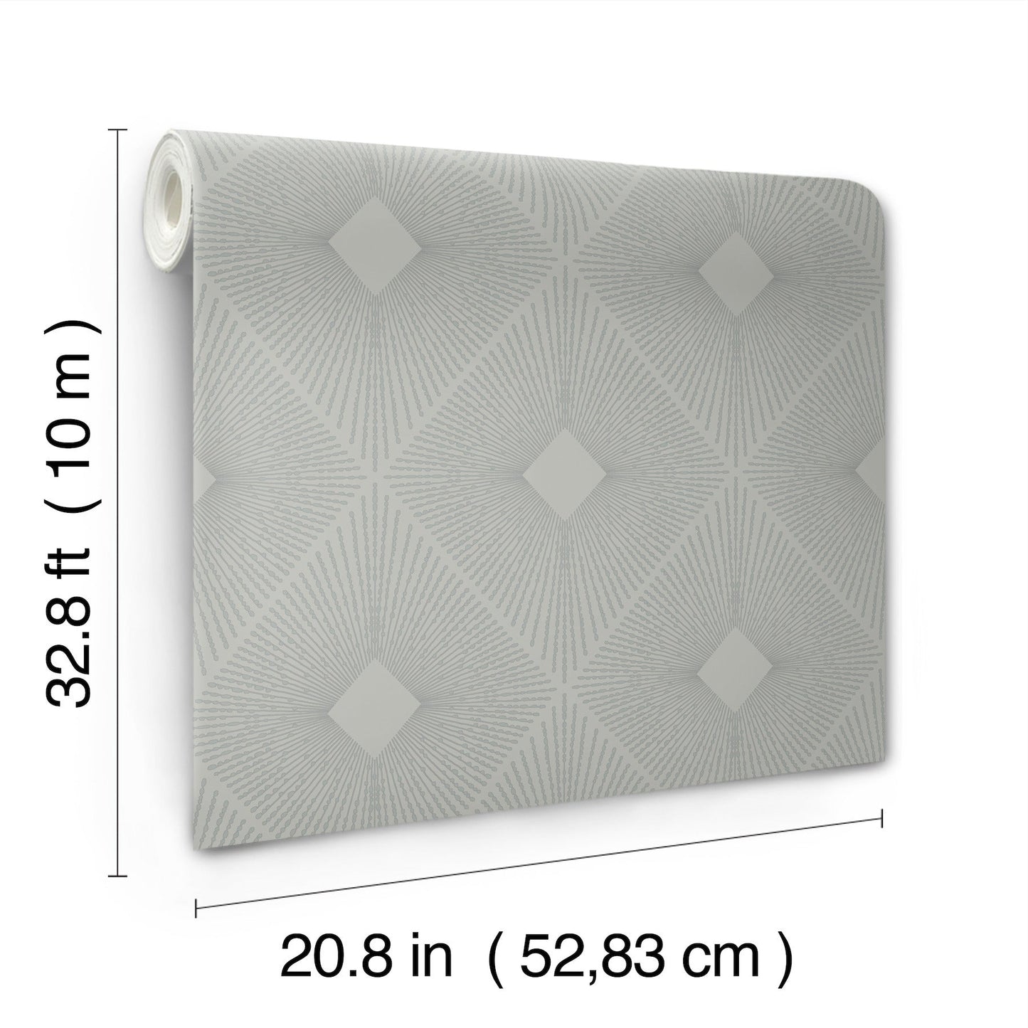 York Wallcoverings Antonina Vella Harlowe Light Grey and Silver Wallpaper  Geometrics Greys   - MD7132