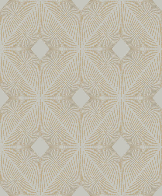 York Wallcoverings Antonina Vella Harlowe Warm Grey and Gold Wallpaper  Geometrics Greys   - MD7133