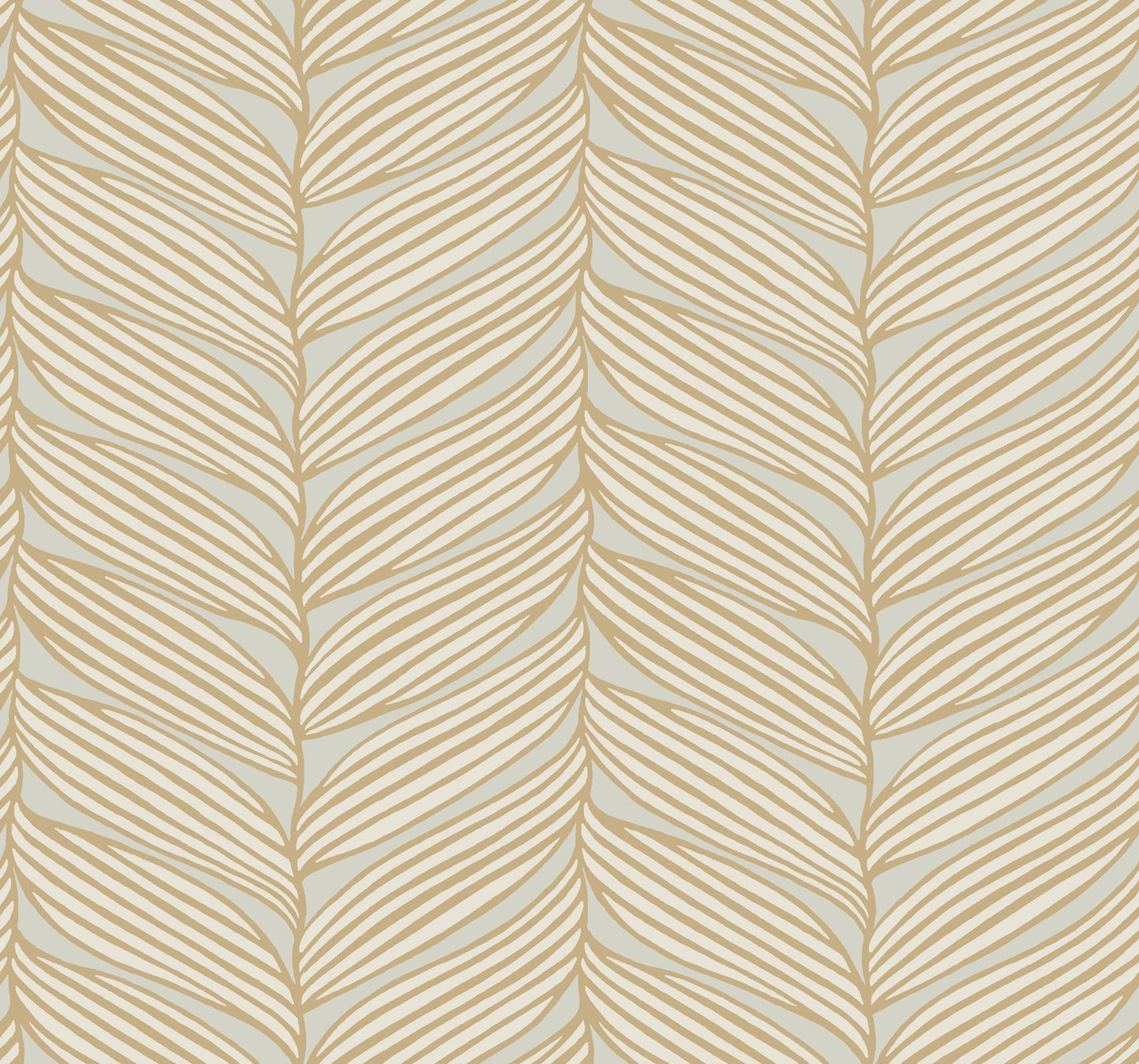 York Wallcoverings Antonina Vella Luminous Leaves Neutral and Gold Wallpaper  Tropical Beiges   - MD7162