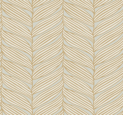 York Wallcoverings Antonina Vella Luminous Leaves Neutral and Gold Wallpaper  Tropical Beiges   - MD7162