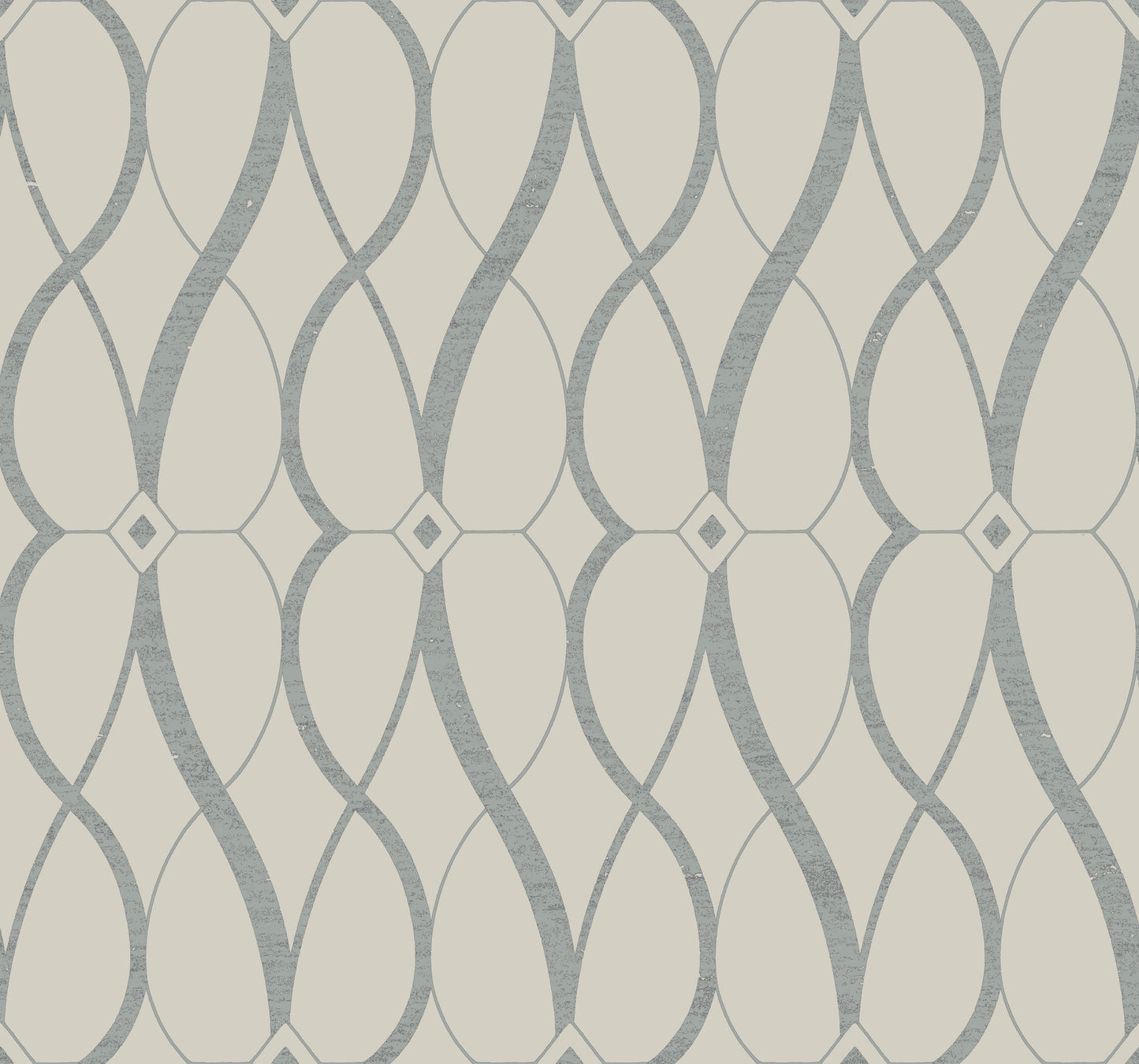 York Wallcoverings Antonina Vella Modern Metals Second Edition Graceful Geo Beige and Silver Wallpaper  Geometrics Beiges   - MD7175