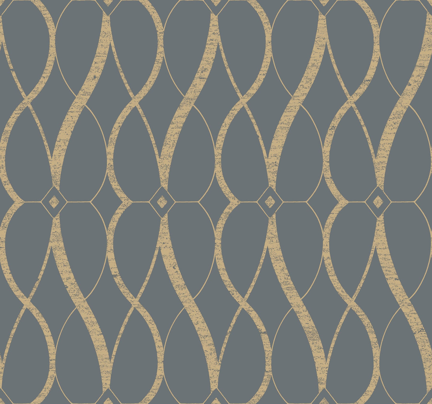 York Wallcoverings Antonina Vella Graceful Geo Smoke and Gold Wallpaper  Geometrics Greys   - MD7176