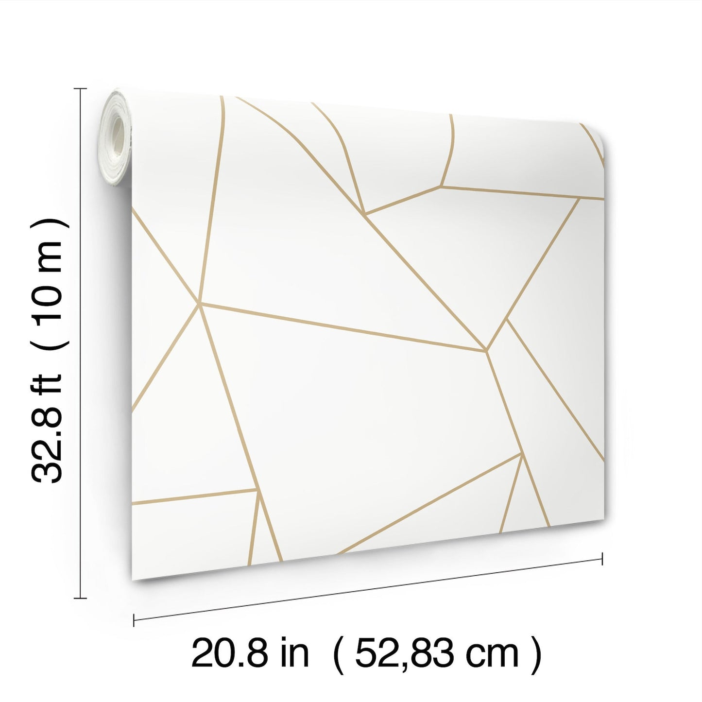 York Wallcoverings Antonina Vella Nazca White and Gold Wallpaper  Geometrics Whites and Off-Whites   - MD7182