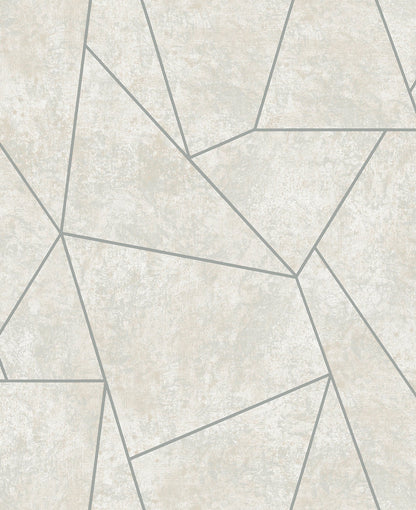 York Wallcoverings Antonina Vella Nazca Neutral and Silver Wallpaper  Geometrics Greys   - MD7183