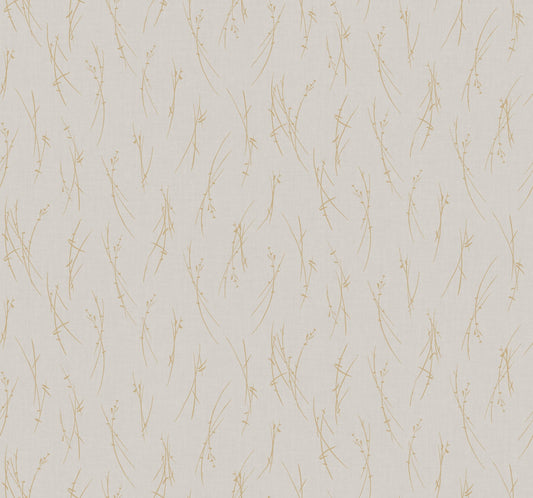 York Wallcoverings Antonina Vella Sprigs Light Grey and Gold Wallpaper  Botanical Greys   - MD7191