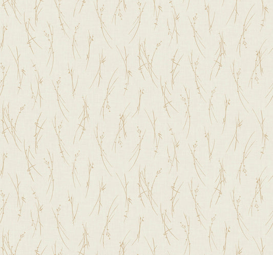 York Wallcoverings Antonina Vella Sprigs Cream and Gold Wallpaper  Botanical Whites and Off-Whites   - MD7192