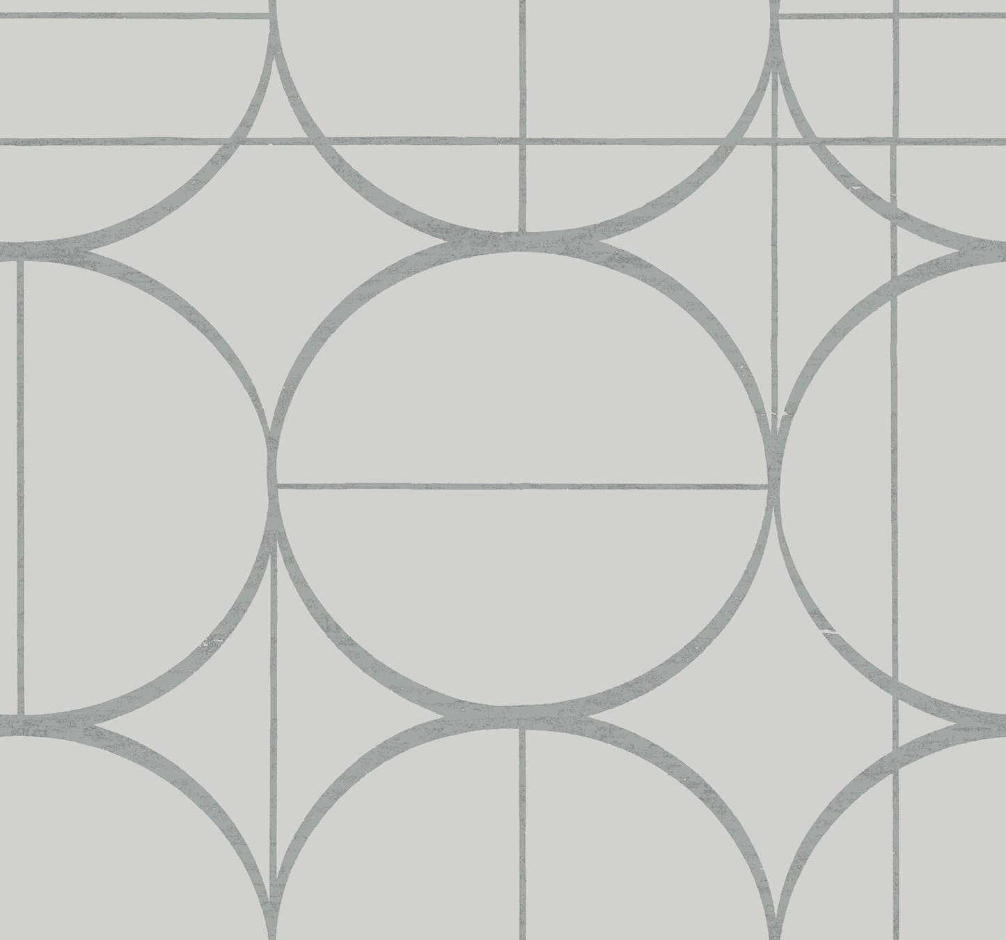 York Wallcoverings Antonina Vella Sun Circles Fog and Silver Wallpaper  Geometrics Greys   - MD7205