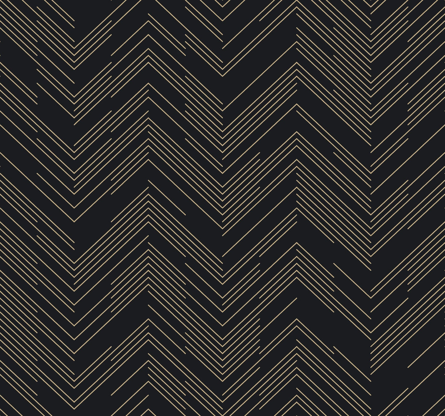 York Wallcoverings Antonina Vella Polished Chevron Black and Gold Wallpaper  Chevron and Houndstooth Blacks   - MD7221