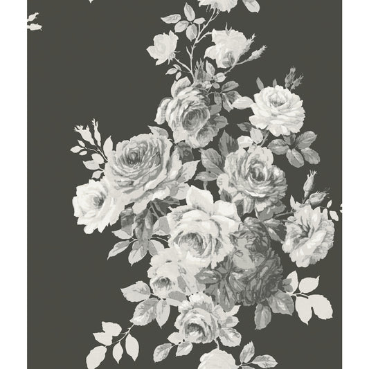York Wallcoverings Magnolia Home Vol. II Tea Rose Black and White Wallpaper   Whites and Off-Whites   - ME1533