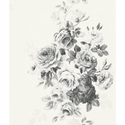York Wallcoverings Magnolia Home Vol. II Tea Rose Black and White Wallpaper   Whites and Off-Whites   - ME1534