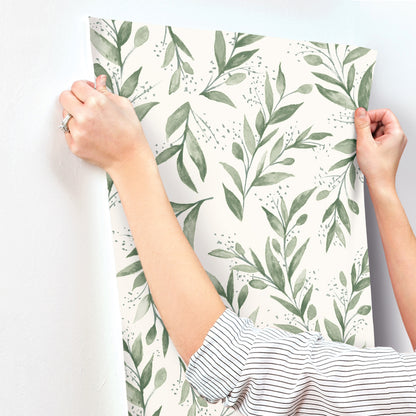 York Wallcoverings Magnolia Home Vol. II Olive Branch Olive Grove Wallpaper   Greens   - ME1535