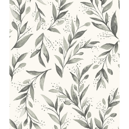 York Wallcoverings Magnolia Home Vol. II Olive Branch Charcoal Wallpaper   Greys   - ME1537