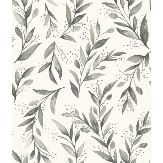 York Wallcoverings Magnolia Home Vol. II Olive Branch Charcoal Wallpaper   Greys   - ME1537
