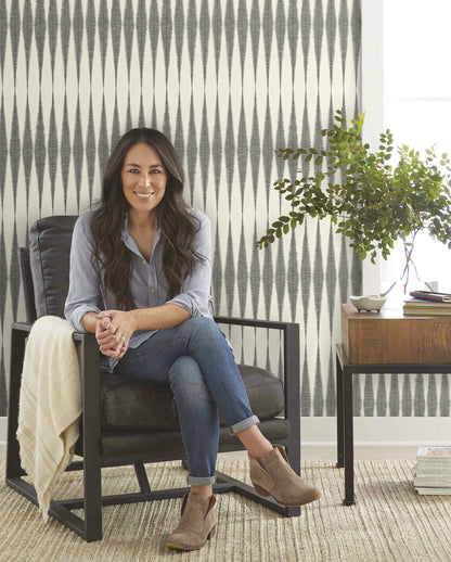 York Wallcoverings Magnolia Home Vol. II Handloom Black Wallpaper   Blacks   - ME1540