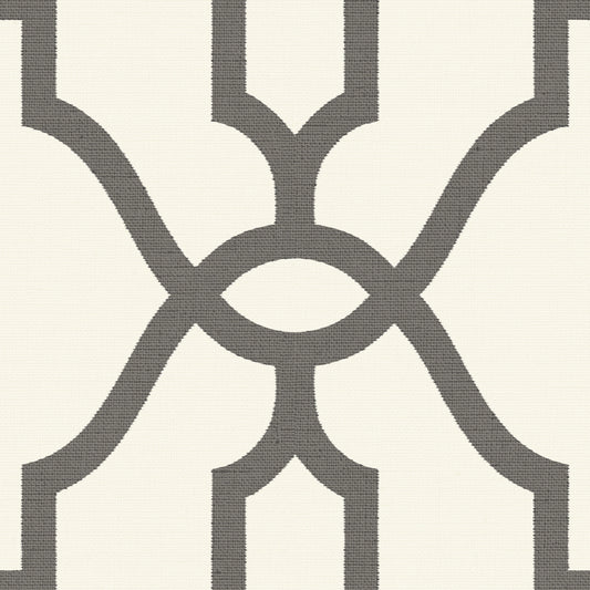 York Wallcoverings Magnolia Home Vol. II Repurpose Woven Trellis Charcoal Wallpaper   Greys   - ME1550