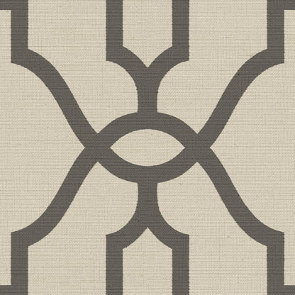 York Wallcoverings Magnolia Home Vol. II On Khaki Woven Trellis Charcoal Wallpaper   Greys   - ME1551
