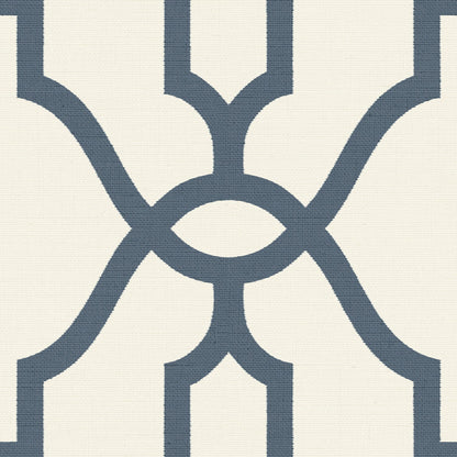York Wallcoverings Magnolia Home Woven Trellis Federal Blue Wallpaper   Whites and Off-Whites   - ME1552