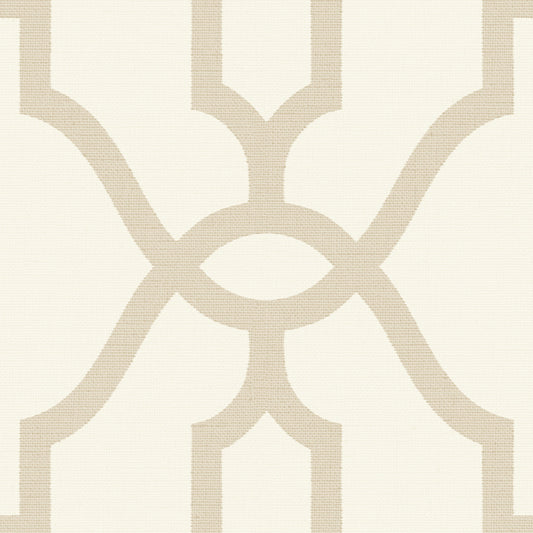 York Wallcoverings Magnolia Home Vol. II Woven Trellis Beige Wallpaper   Neutrals   - ME1554