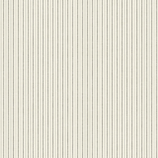 York Wallcoverings Magnolia Home Vol. II French Ticking Charcoal and Black Wallpaper   Blacks   - ME1561